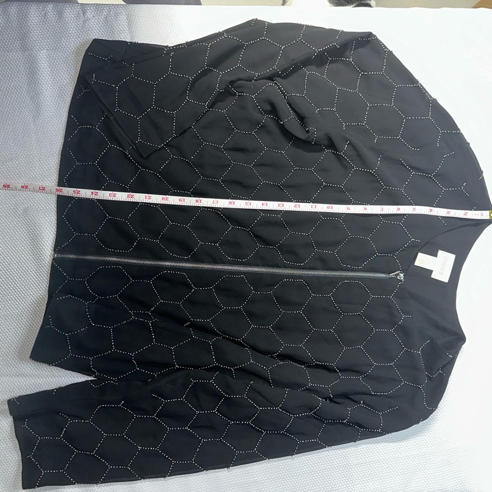 Chico's Black Hexagon Pattern Blazer